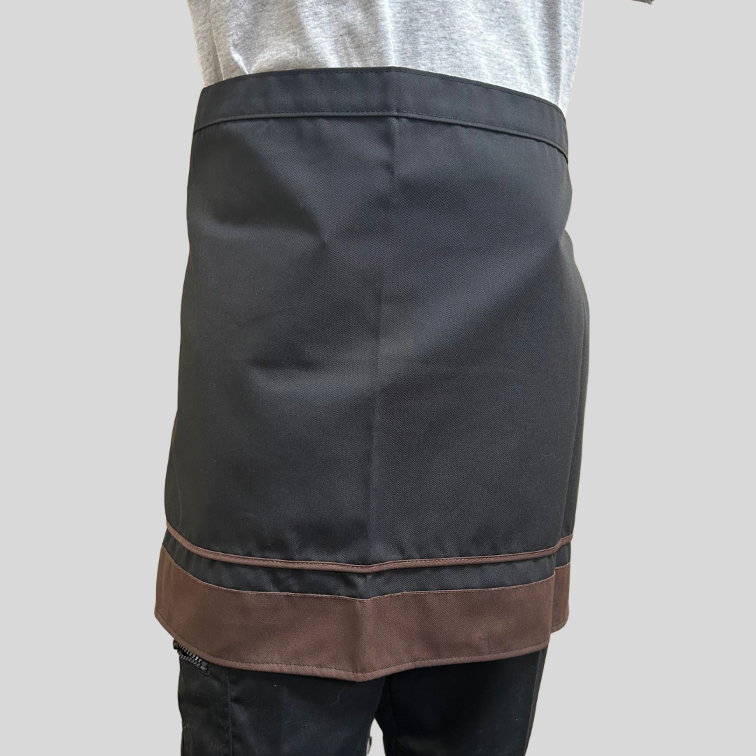 Black Bib Apron with Pocket – 16"x29", No Label (Poly-Cotton Blend)