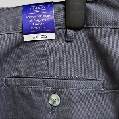34" Navy Chinos Henbury H600