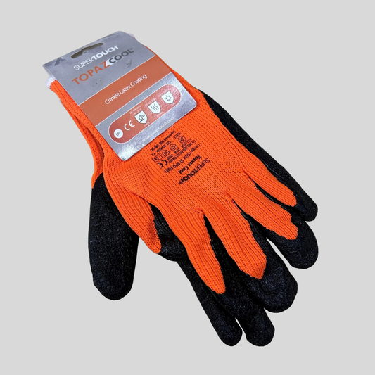 LARGE Thermal Work Gloves – Topaz Cool | Crinkle Latex Grip
