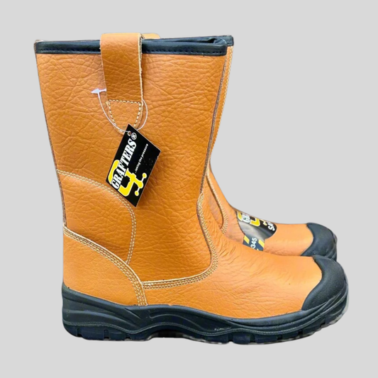 Size 9 Grafters M239BSM Tan Leather Steel Toe Cap Rigger Boots – Lined
