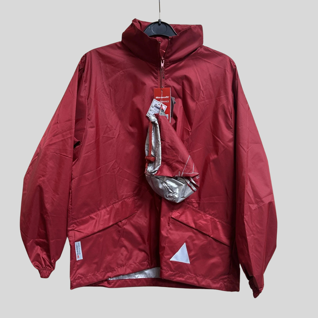 7–8 Years Red Rain Activewear Coat & Bag – Result R092J (Medium)