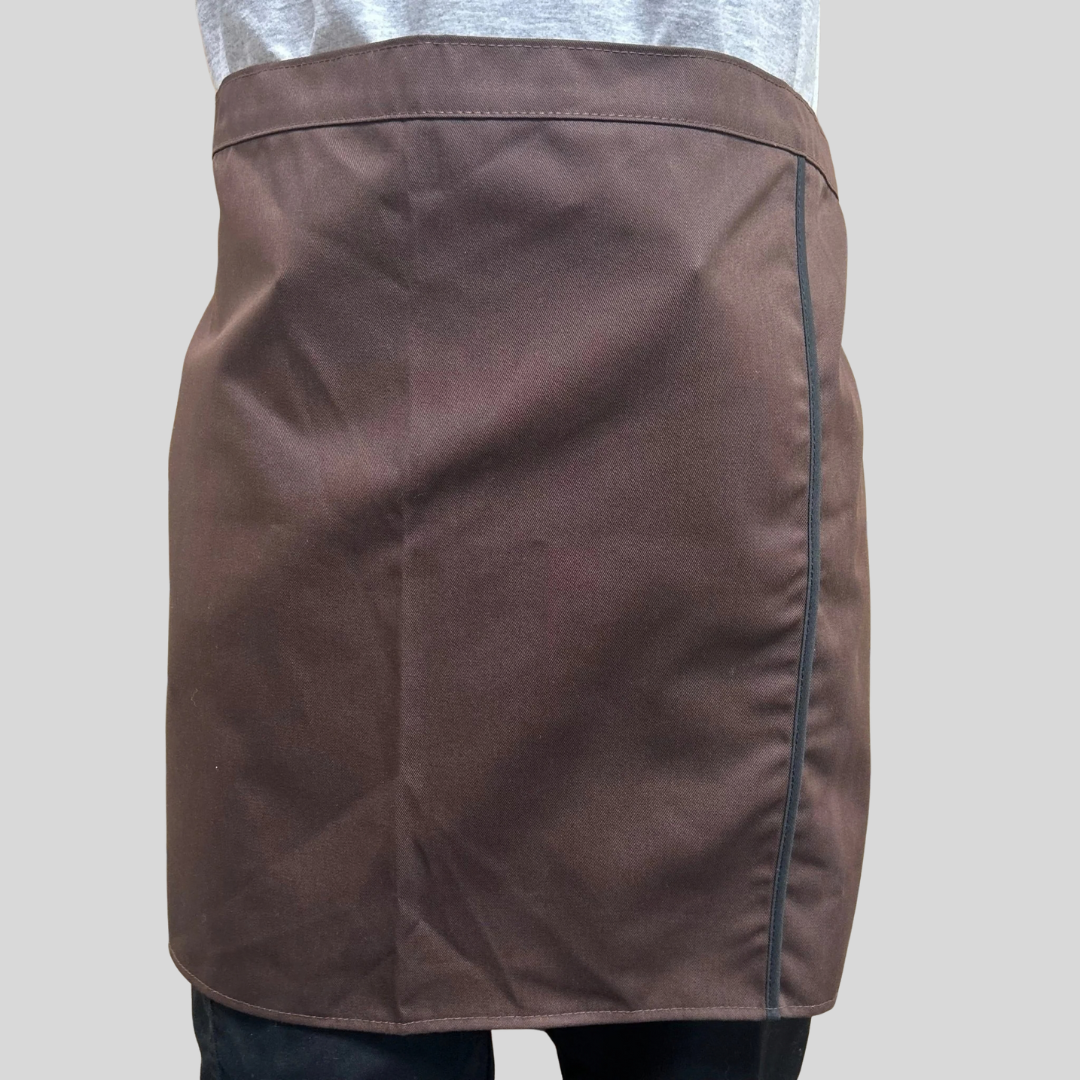 Black & Brown Bib Apron – 16"x29", No Pocket (Poly-Cotton Blend)
