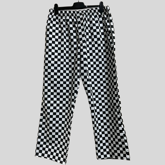 L & XL Harveys Oldham Chef Trousers – Black & White Check | TR13
