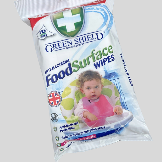 Green Shield Anti-Bacterial Food Surface Wipes – Pack of 70