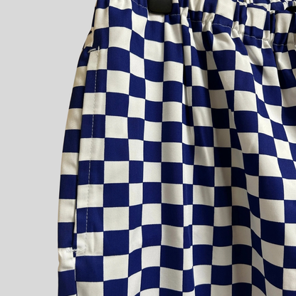 XLarge Chef Trousers Blue White Check 40-42" Waist Catering Kitchen Workwear Pants