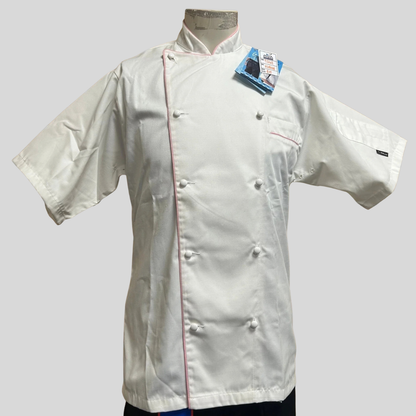XSmall Le Chef Jacket DE49G – White with Pink Detailing