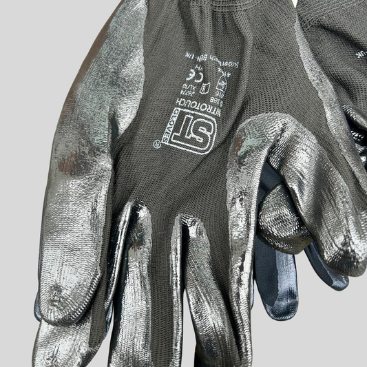 XLARGE Nitrotouch Black Nylon/Nitrile Gloves - PAIR