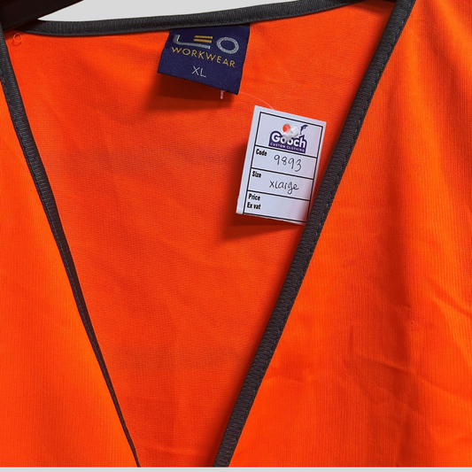 XLarge Orange Hivis Vest - Leo Workwear