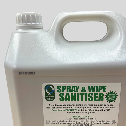 Spray & Wipe Sanitiser 5ltr – Multi Purpose Surface Cleaner