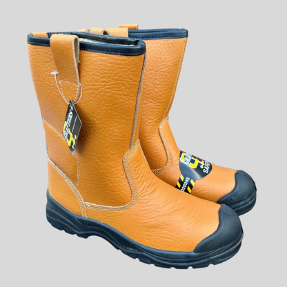 Size 9 Grafters M239BSM Tan Leather Steel Toe Cap Rigger Boots – Lined