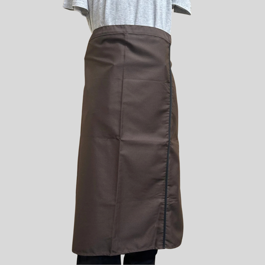 Brown Bib Apron – 29"x29", No Pocket (Poly-Cotton Blend)