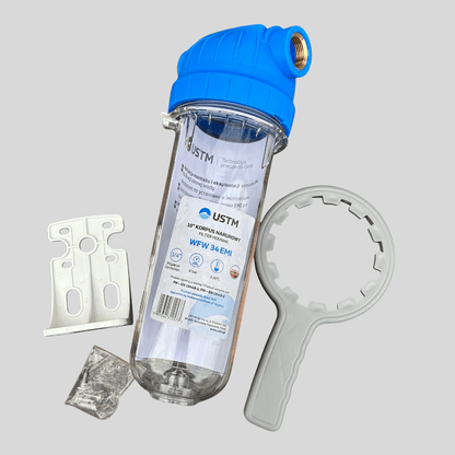 10" Water Filter Housing with Bracket & Spanner - Cleaning Products UK