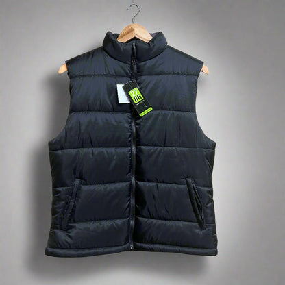 27/86 Men’s Black Puffer Bodywarmer Gilet – XXL - Cleaning Products UK