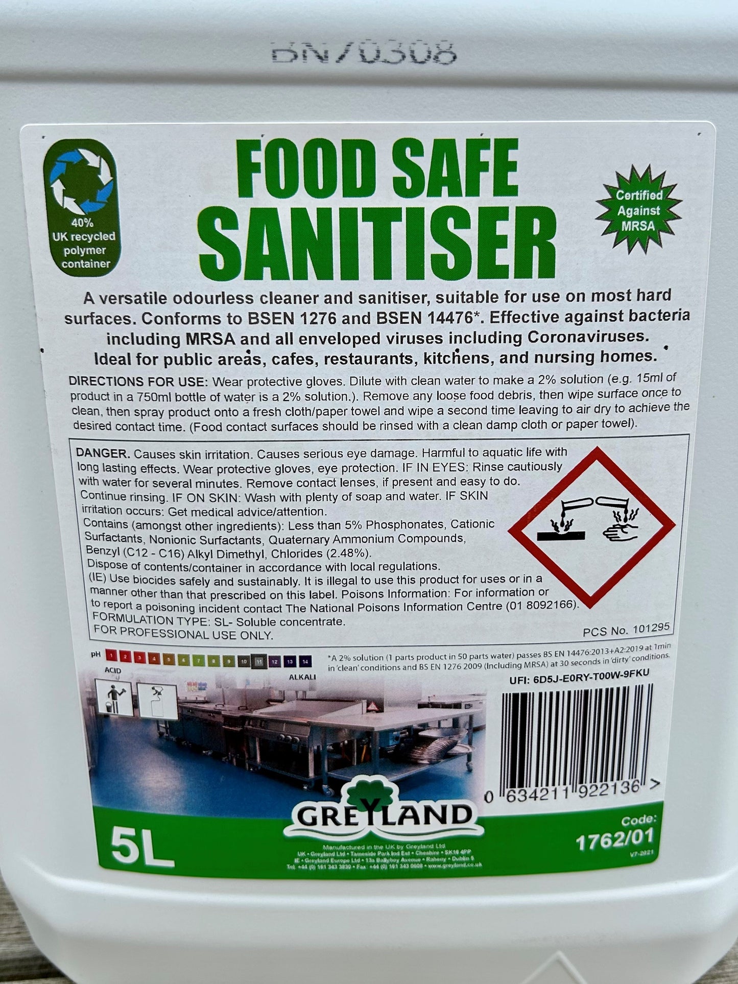 Food Safe Sanitiser 5ltr