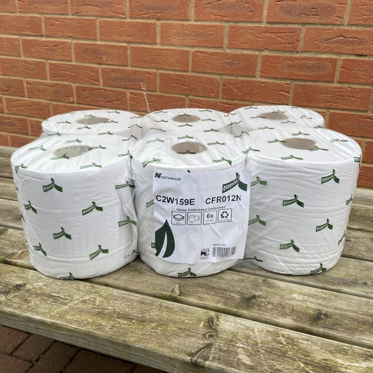 2ply White CentreFeed Rolls 150M - Cleaning Products UK