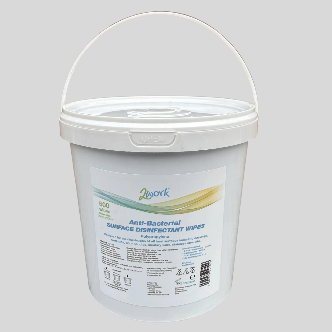 Buy 2Work Anti-Bacterial Disinfectant Wipes (500 Pack) - Cleaning ...