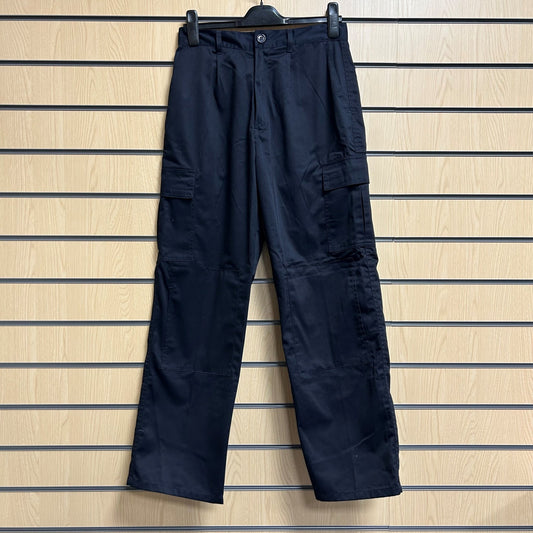 30" Reg Combat Trouser Navy - 245Gsm - Velcro Pockets - Cleaning Products UK