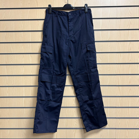 32" Regular Combat Trouser Dark Navy - 245Gsm - Velcro Pockets - Cleaning Products UK