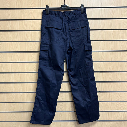 32" Regular Combat Trouser Dark Navy - 245Gsm - Velcro Pockets - Cleaning Products UK