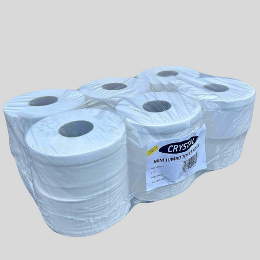 Mini Jumbo Toilet Rolls 150m Pack of 12 – 2 Ply 60mm Core