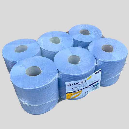 Blue Centrefeed Roll 150m Pack of 6 Rolls - Lucart EASY 150B
