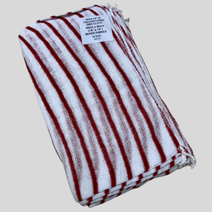Red Hygiene Colour Coded Dishcloth PK 10