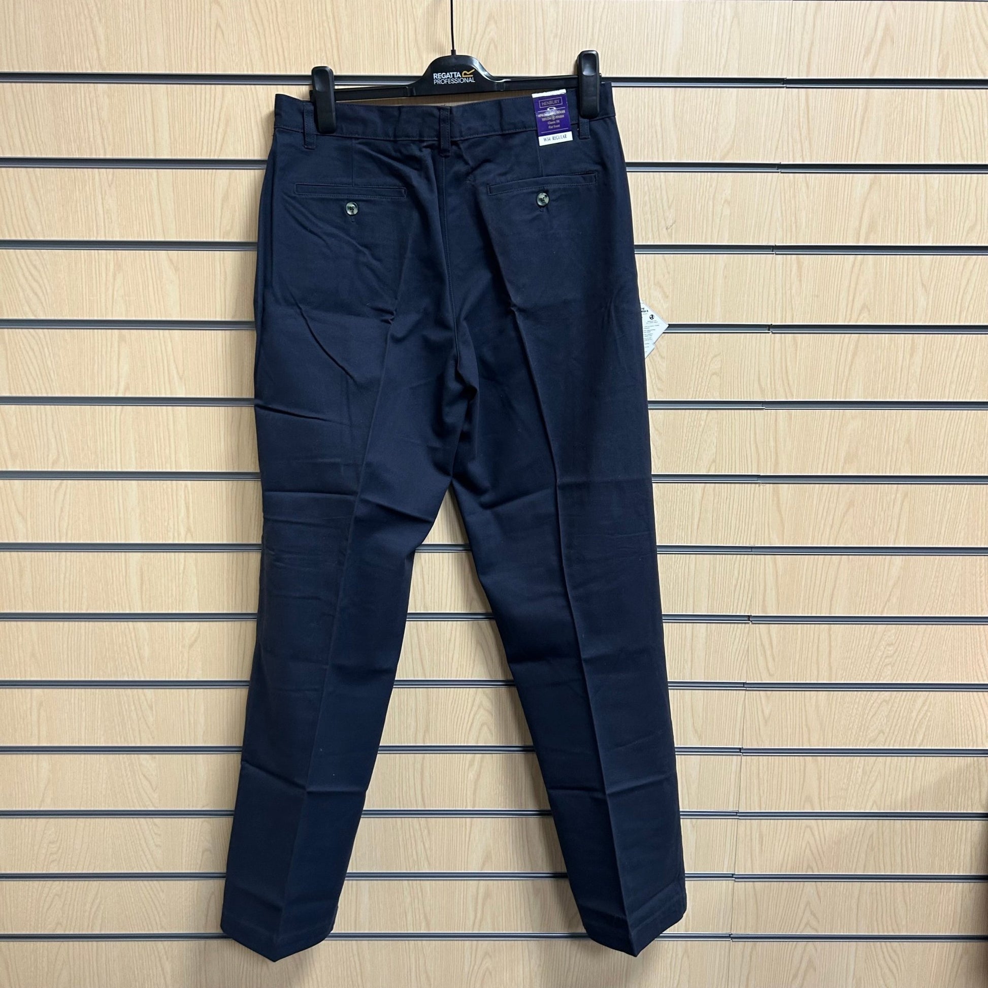 34" Regular Navy Chinos H600 Henbury - Cleaning Products UK