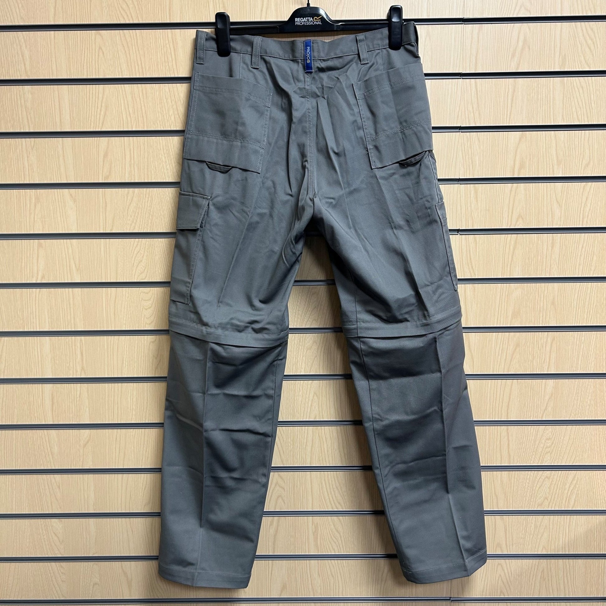 34" Regular ProJob Grey zip off legs work trousers - Cleaning Products UK
