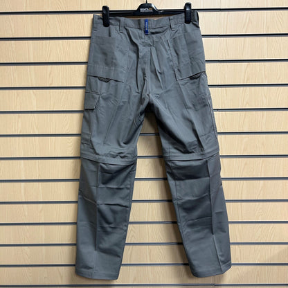 34" Regular ProJob Grey zip off legs work trousers - Cleaning Products UK
