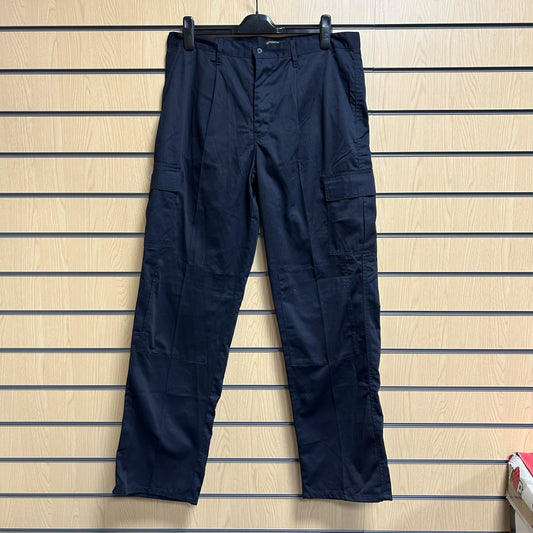 36" Long Combat Trouser Navy - 245Gsm - Velcro Pockets - Cleaning Products UK