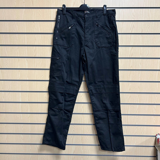 38" Long Black Action Trousers - Cleaning Products UK