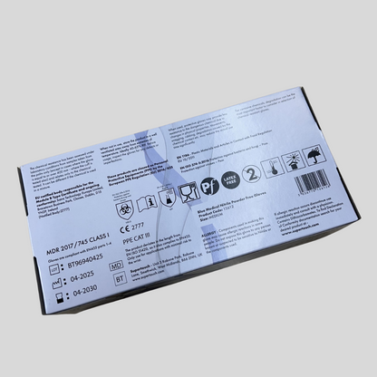 Medium Blue Nitrile Gloves - Box 100
