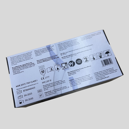 Medium Blue Nitrile Gloves - Box 100