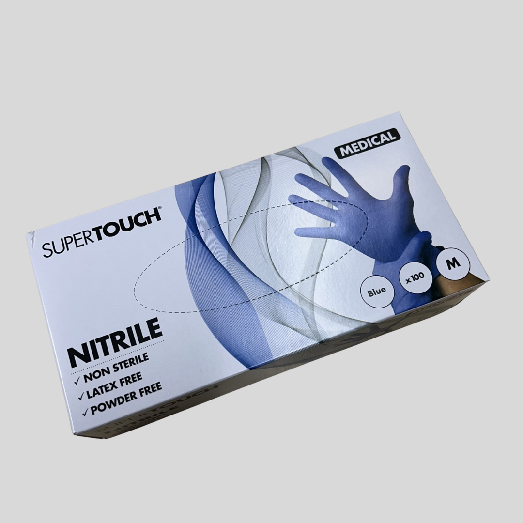 Medium Blue Nitrile Gloves - Box 100