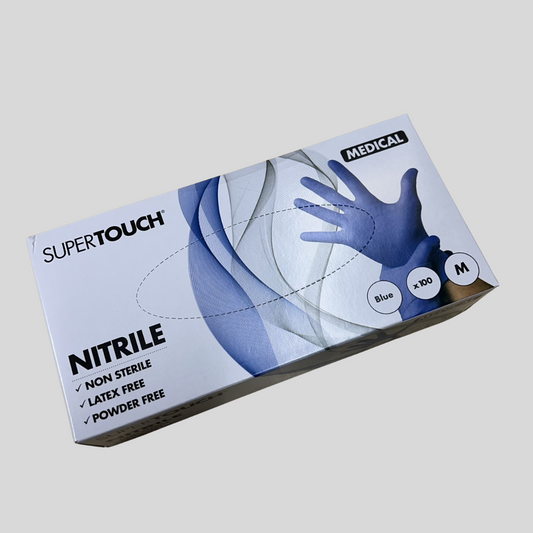 Medium Blue Nitrile Gloves - Box 100
