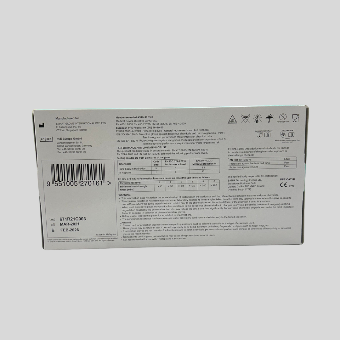 Large Blue Nitrile Gloves - Box 100