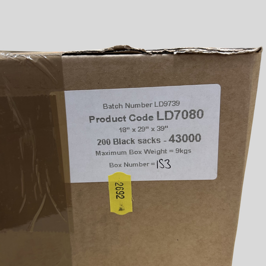 7080 Heavy Duty Black Bags - PK 200