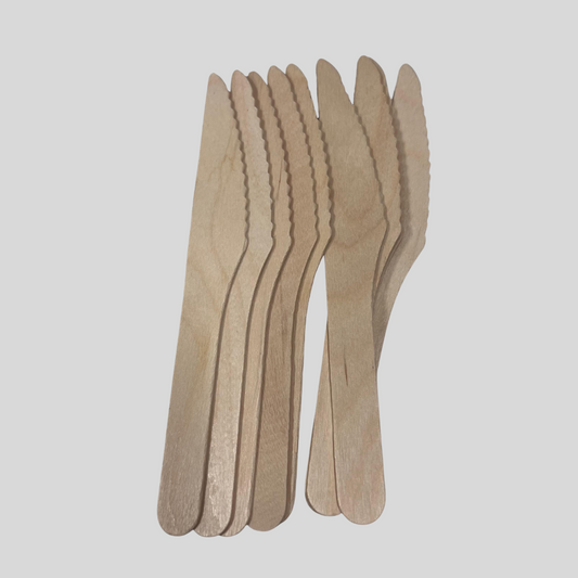 Wooden Knives – Pack of 100 | Eco-Friendly Disposable Cutlery