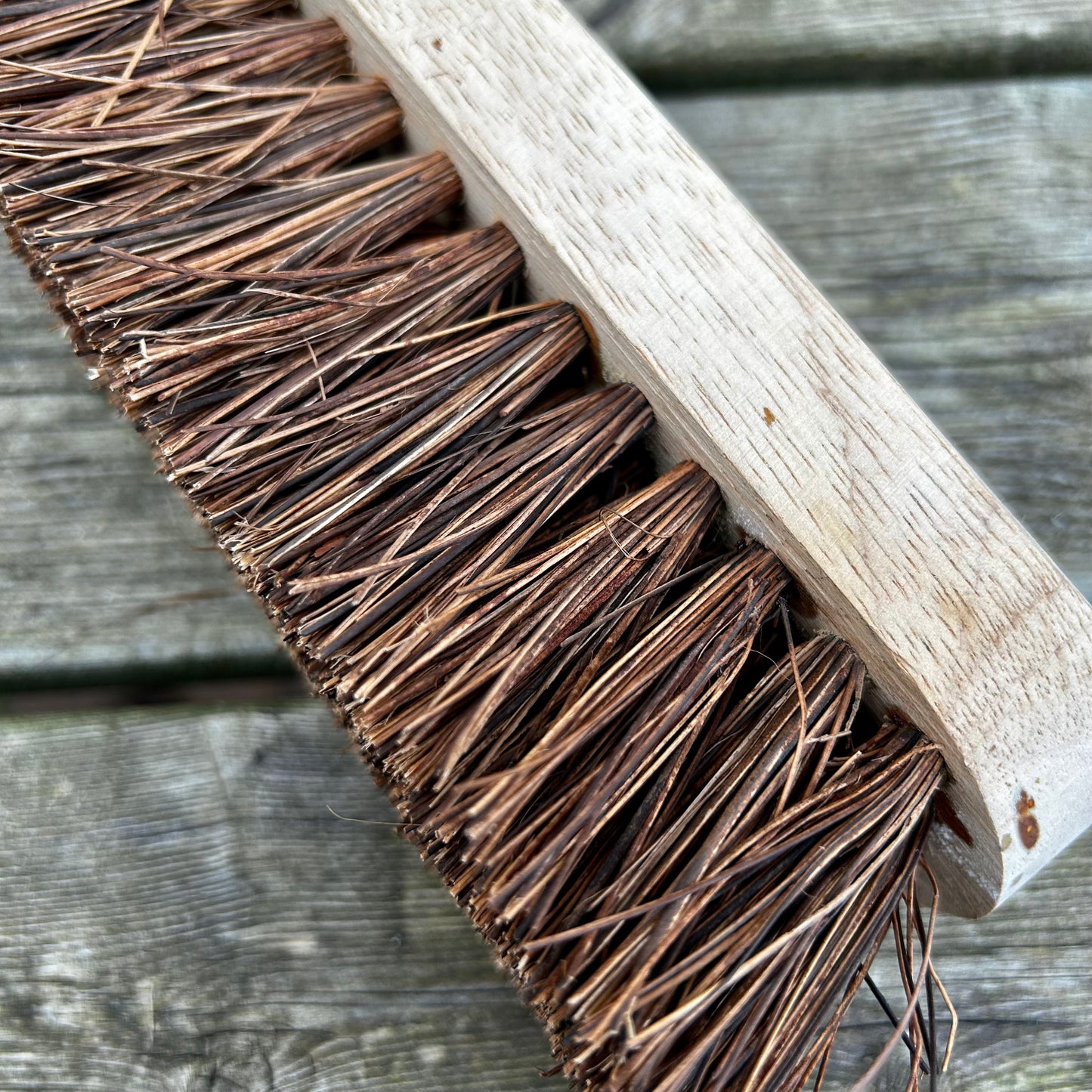 Stiff Wooden Broom Head