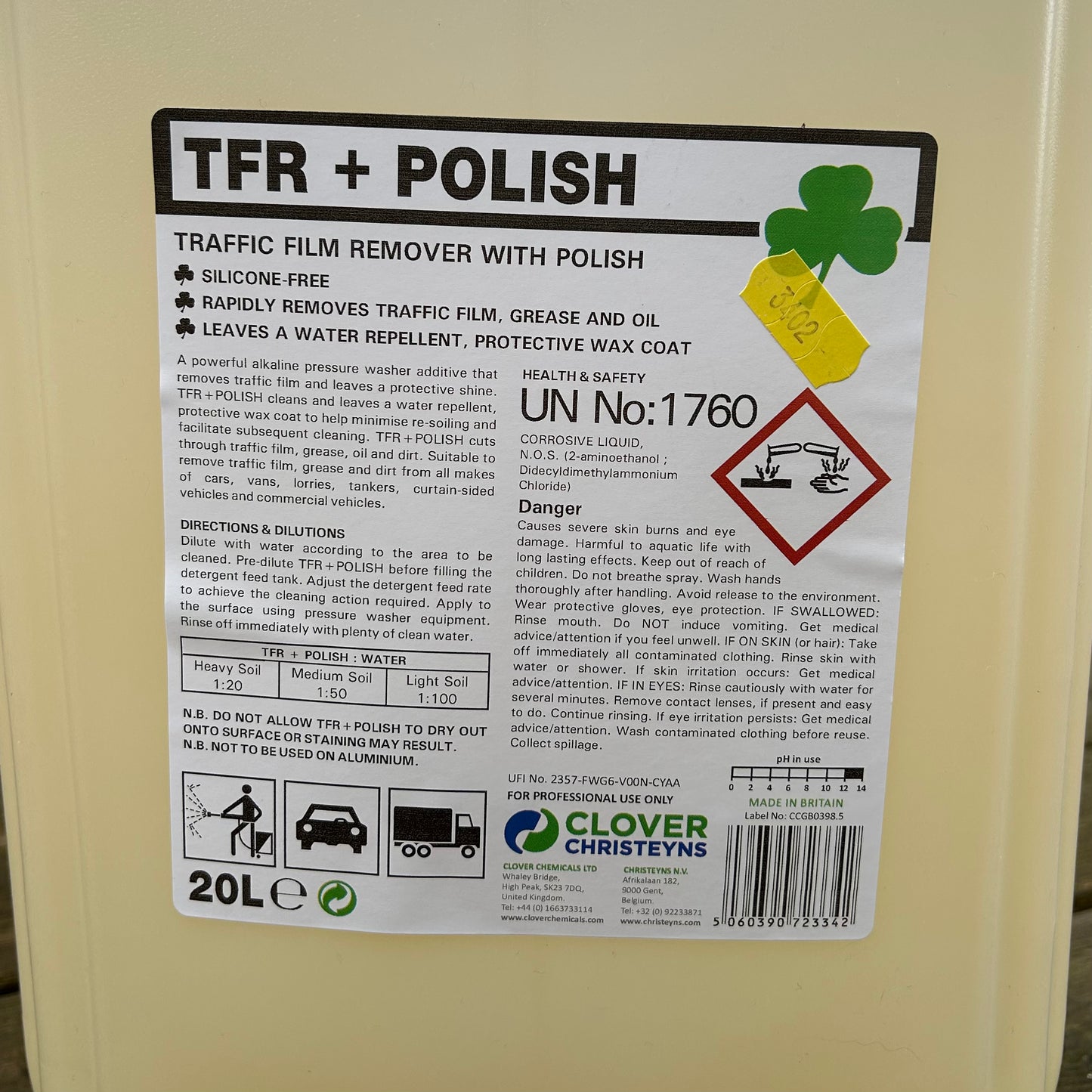 TFR + POLISH Traffic Film Remover with Polish 20ltr