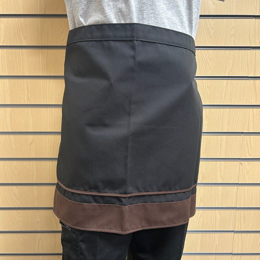 Black Bib Apron with Pocket – 16"x29", No Label (Poly-Cotton Blend)