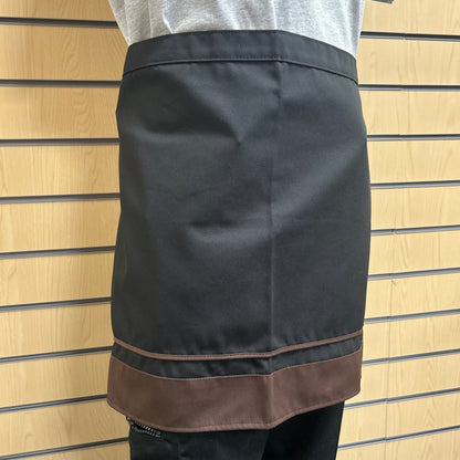 Black Bib Apron with Pocket – 16"x29", No Label (Poly-Cotton Blend)