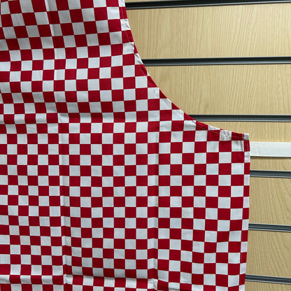 Red & White Check Chef Bib Apron | Professional Catering Kitchen Wear