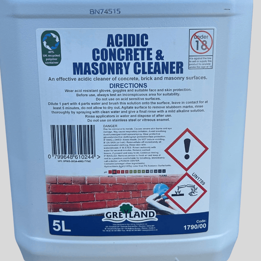 Acidic Concrete & Masonry Cleaner 5ltr - Cleaning Products UK