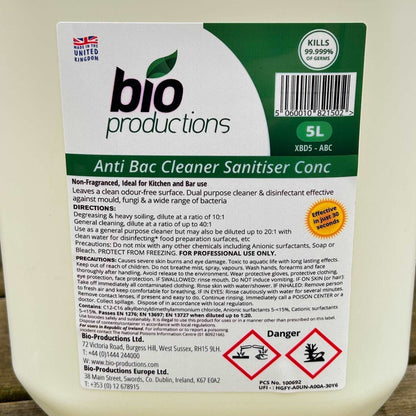 Anti Bac Sanitiser 5ltr - Cleaning Products UK