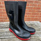 Black Ribbed Wellies - Cleaning Products UK