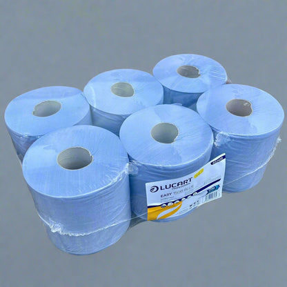 Blue Centrefeed Roll 150m Pack of 6 Rolls - Lucart EASY 150B - Cleaning Products UK