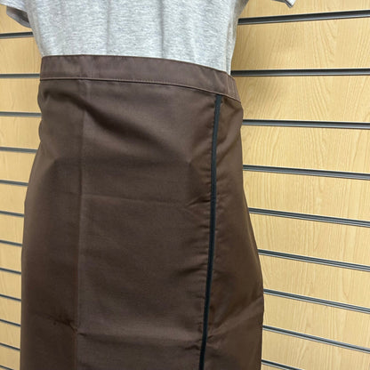 Brown Bib Apron – 29"x29", No Pocket (Poly - Cotton Blend) - Cleaning Products UK