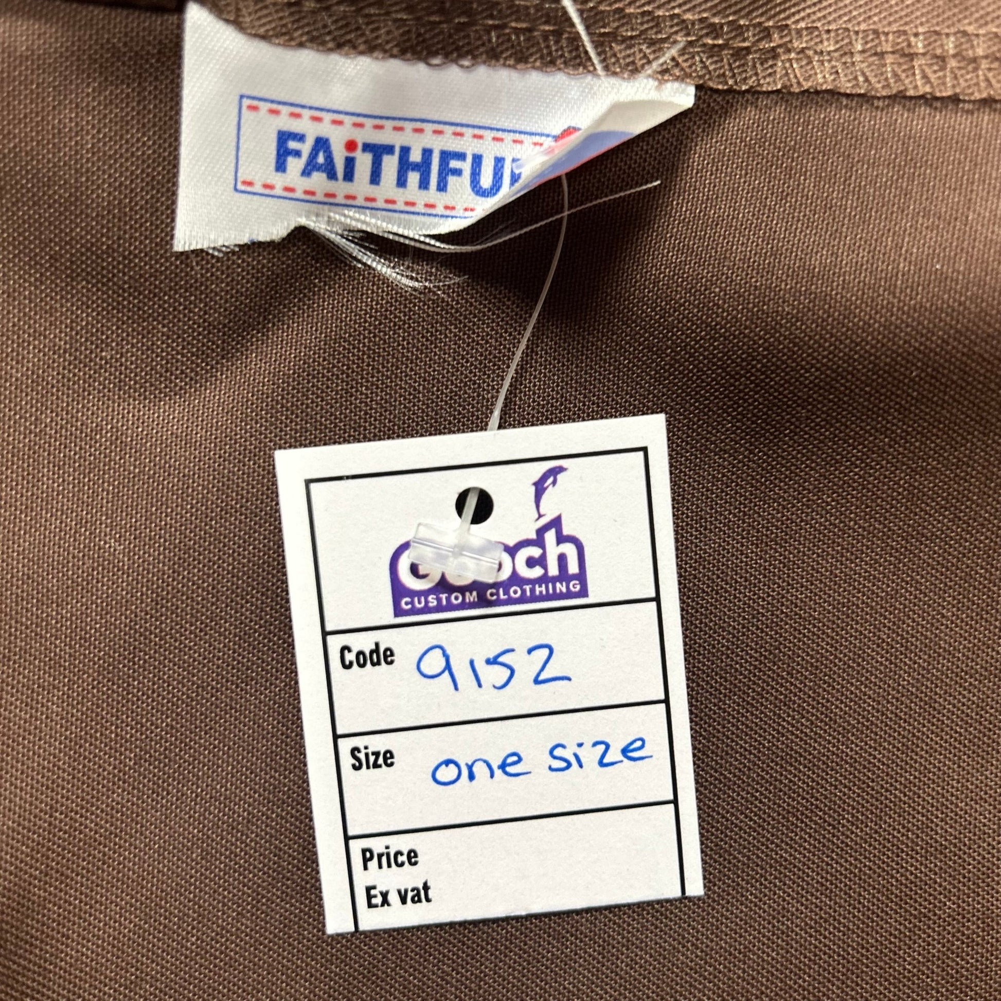 Brown Bib Apron – FAITHFUL Brand, No Pocket (One Size) - Cleaning Products UK