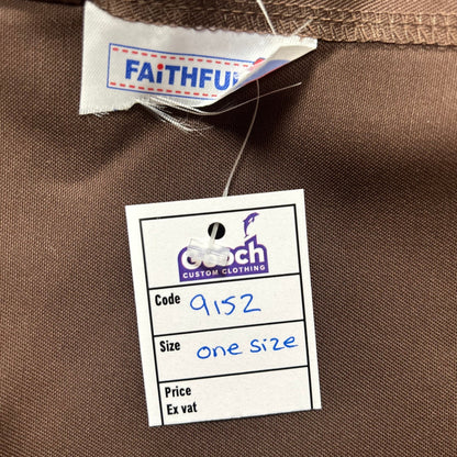 Brown Bib Apron – FAITHFUL Brand, No Pocket (One Size) - Cleaning Products UK
